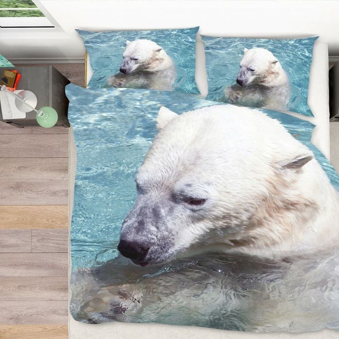 3D Polar Bear 327 Bed Pillowcases Quilt Queen Size