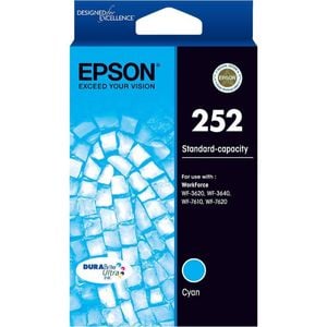 Epson GENUINE Epson 252 Cyan Ink Cartridge WF-3620 WF-3640 WF-7610 WF-7620 T252292