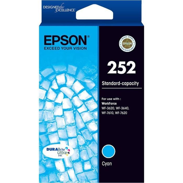 Epson GENUINE Epson 252 Cyan Ink Cartridge WF-3620 WF-3640 WF-7610 WF-7620 T252292