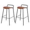2x Artiss Bar Stools Kitchen Counter Stools Metal Brown