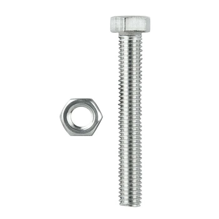 Pinnacle M12 x 100mm Stainless Steel Hex Head Bolts And Nuts - 2 Pack