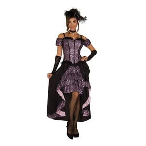 Rubies  Dance Hall Saloon Mistress Barmaid Women Dress Up Costume Size Standard