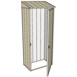 Build-a-Shed 0.4 x 0.8m Single Hinged Door Garden Locker - Cream