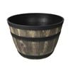 Eden 56cm Oak and Bronze Whiskey Half Barrel Planter