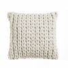 Cable Appliqued Filled Cushion - Ivory 45cm x 45cm