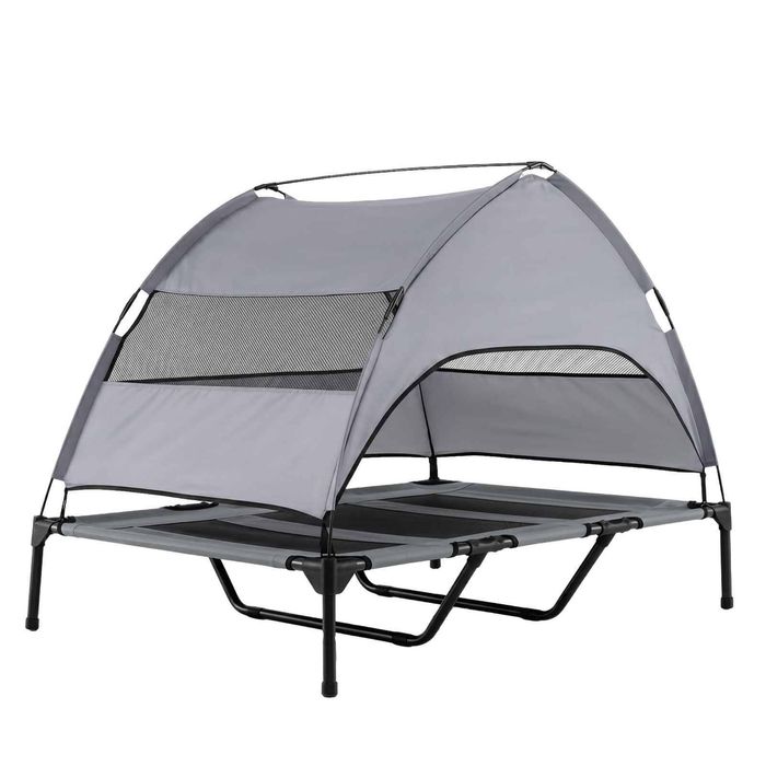 Costway Elevated Dog Bed Mesh Cot Removable Canopy Bag 122.5x91x95cm