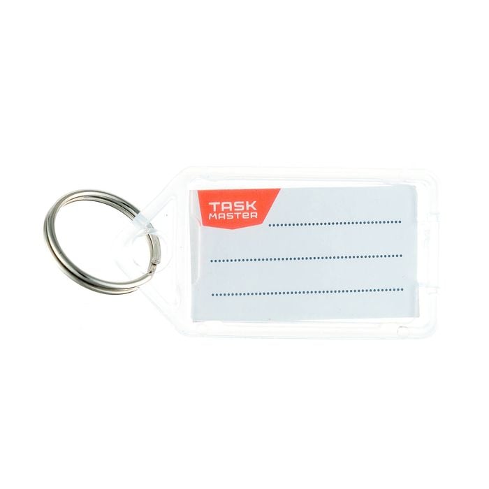 Taskmaster 56 x 29 x 6mm Clear Key Tags - 50 Pack