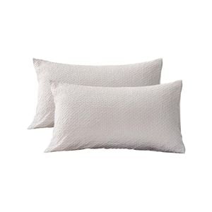 CottonMore 2pcs of 100% Cotton Seersucker White Pillowcases 48x73cm