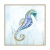 Artey | Undersea Seahorse Swimming II - Framed Canvas - Natural Frame - 84 x 84cm