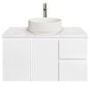 CIBO 900mm White Lume Wall Hung Bathroom Vanity With White Basin