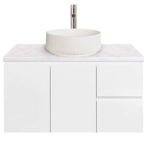 CIBO 900mm White Lume Wall Hung Bathroom Vanity With White Basin
