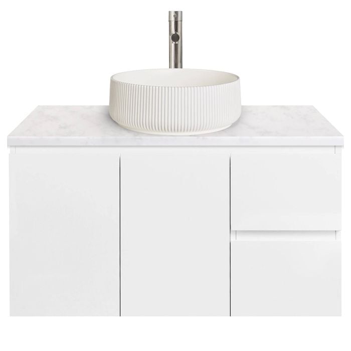 CIBO 900mm White Lume Wall Hung Bathroom Vanity With White Basin