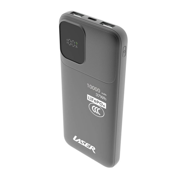 Laser 10000mAh LiFePO4 20W USB-C PD Power Bank (Black)