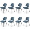Familand Dining Chairs Set of 8 Padded Seat Kitchen Living Room Chair Corduroy in Blue