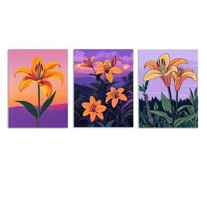 3pcs Perfect for Decorating Flower Design Print 100% Australian Made 3 x 40x60cm (Metal Print)