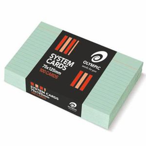 Olympic Ruled System Cards 75x125mm (100pk) (Green)