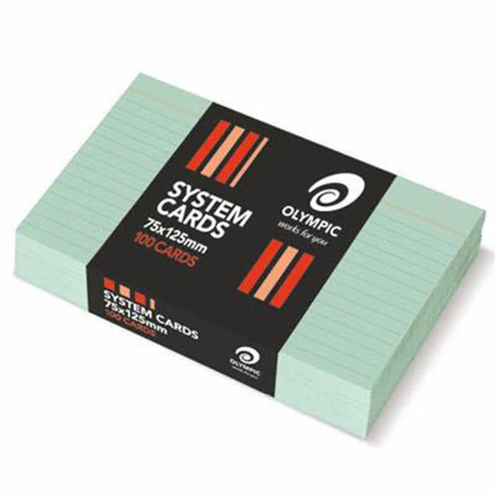 Olympic Ruled System Cards 75x125mm (100pk) (Green)