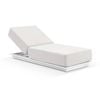 Whitehaven Outdoor Aluminium Single Sun Lounge In Sunbrella White & Canvas Cushions