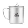 TERRAN Titanium Mug with Lid - Ultralight Camping Cup 450ml