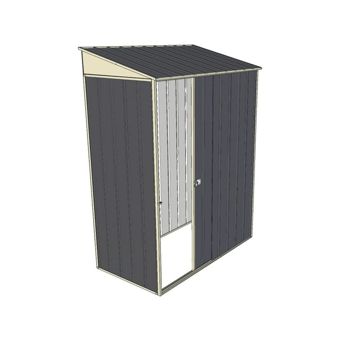 Build-a-Shed 1.5 x 0.8 x 2m Single Sliding Door Skillion Shed - Grey