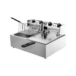 Devanti Electric Deep Fryer Twin Basket Cooker 2200W