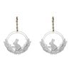 2x Metal 13cm Rabbit/Botanical Wreath Home/Garden Hanging Decor Ornament White