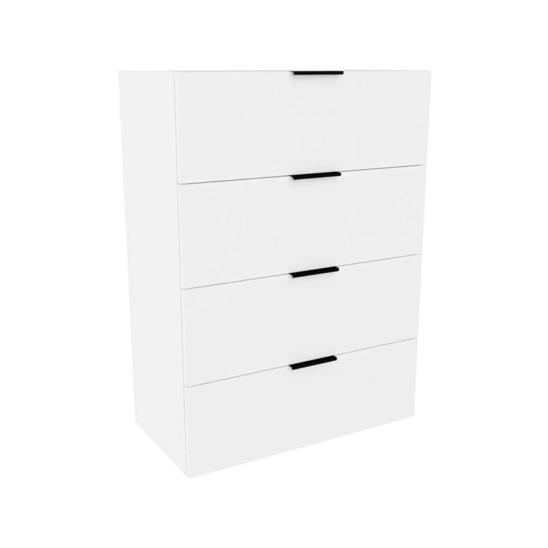 Lugna 1024 x 750 x 380mm White 4 Drawer Storage Cabinet