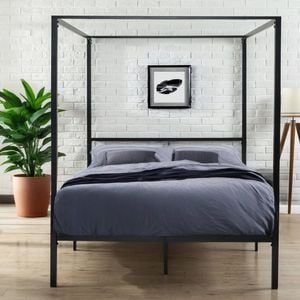Zinus Quality Queen Metal Canopy Bed Frame - Black