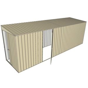 Build-a-Shed 1.5 x 6 x 2m Single Hinged Side Door Skillion Shed - Cream