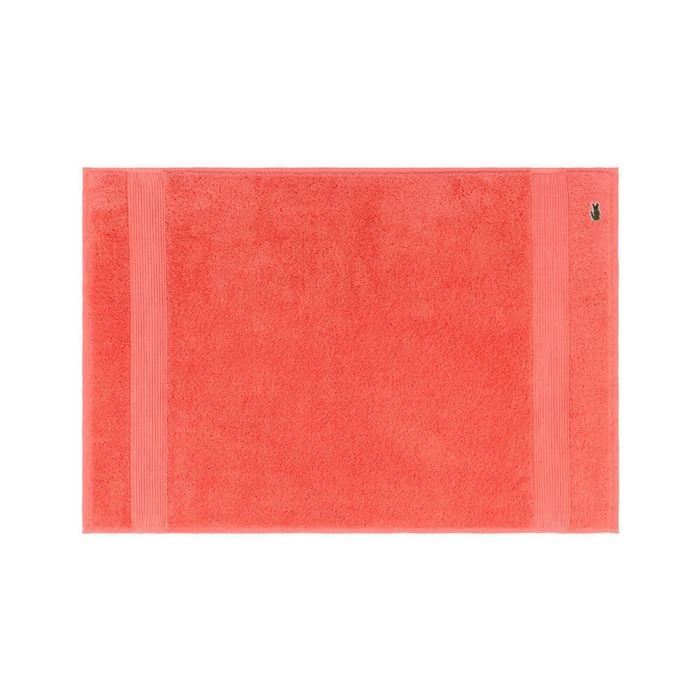 Lacoste L Lecroco Bath Mat Absorbent 100% Cotton 600gsm 50x70cm Red