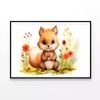 Baby Squirrel Watercolor Style  Print 100% Australian Made 120x90cm  (Poster)