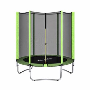 Everfit 6FT Kids Trampoline with Enclosure Net Round Rebounder Green