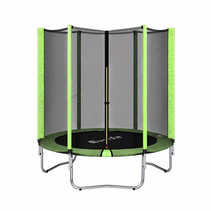 Everfit 6FT Kids Trampoline with Enclosure Net Round Rebounder Green