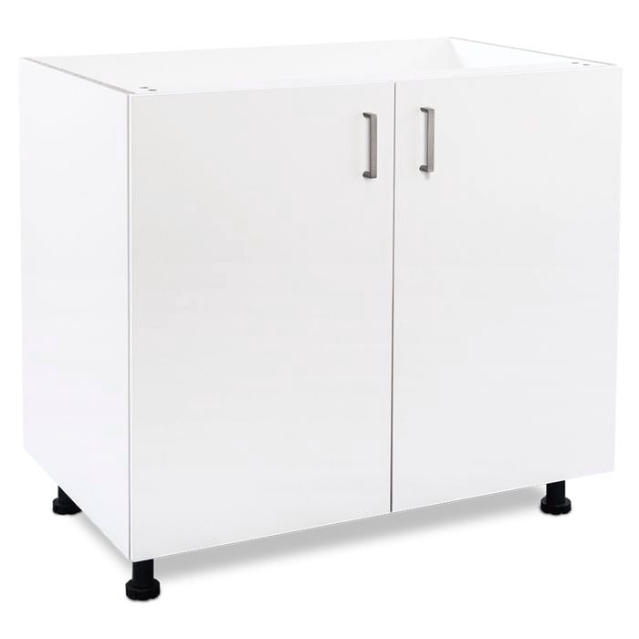 Flatpax 900mm White Utility 2 Door Base Cupboard
