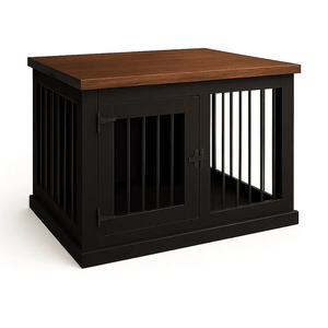 Paws and Willow Single Night Sky with Espresso Top Wooden Dog Crate Hinged Door with Bars