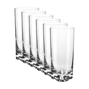 6Pc Krosno Highball Glasses 390ml Gift Boxed Dishwasher Safe Made In Poland