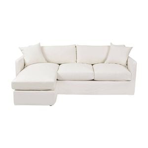 Caledonia 3 Seater Sofa with Reversible Chaise & Off White Slip Cover