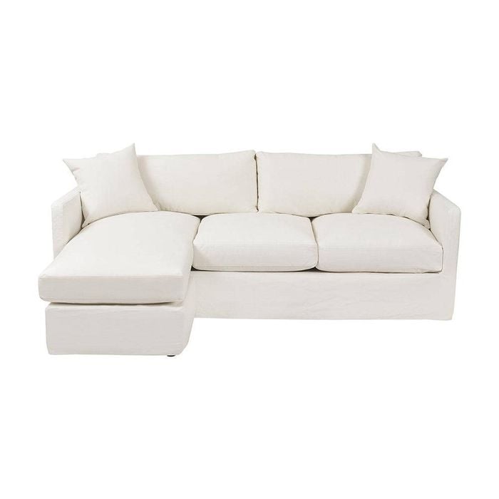 Caledonia 3 Seater Sofa with Reversible Chaise & Off White Slip Cover