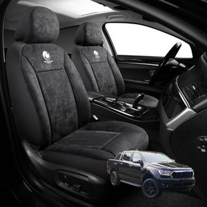 Australian Goose Edition Front Seat Covers for Ford Ranger 2022 - Current (PX Mk3) - Suede, Universal Fit - Black