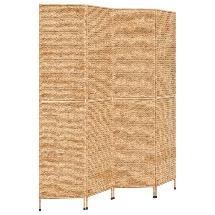 vidaXL Room Divider Privacy Screen Decorative Screen 4-Panel Water Hyacinth