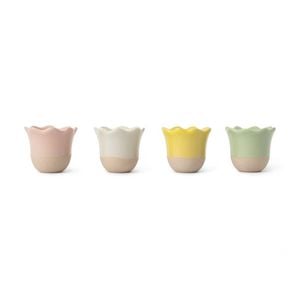 4pc Jamie Oliver Mixed Colour Big Love Excellent Stoneware Egg Cups 6cm