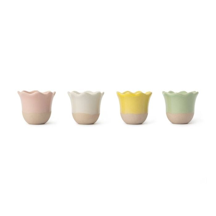 4pc Jamie Oliver Mixed Colour Big Love Excellent Stoneware Egg Cups 6cm