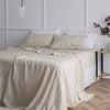 Bedding Co. Sheet Set 100% French Flax Linen Soft Natural Queen