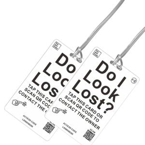 2x Smart Nfc 'do I Look Lost' Luggage Tags With Smart Passive Tracking