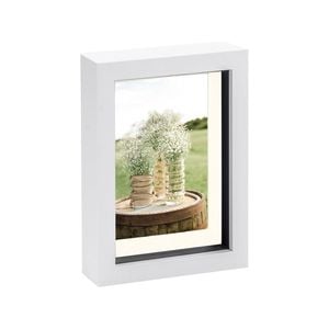 Nicola Spring 5 x 7" 3D Shadow Box Photo Frame - Craft Display Picture Frame with 4 x 6" Mount - Glass Aperture - White