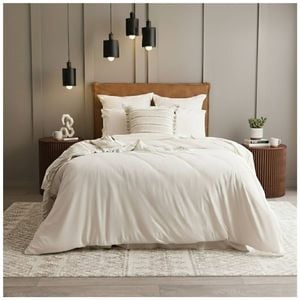 Renee Taylor Comfort T’s Organic Cotton Jersey Quilt Cover Set Oatmeal Queen