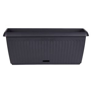 Northcote Pottery 76 x 24cm Charcoal Ribbed Self Watering Trough