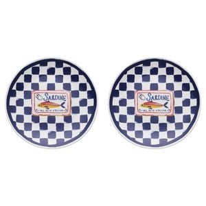 2pk Porto Cucina Porcelain Round Serving Platter 30cm Sardine