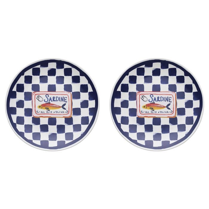 2pk Porto Cucina Porcelain Round Serving Platter 30cm Sardine
