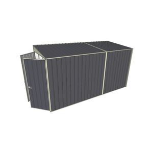 Build-a-Shed 1.5 x 3.7 x 2m Double Hinged Door Skillion Shed - Grey